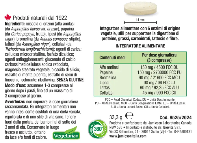 Enzimi Digestivi - 90 compresse